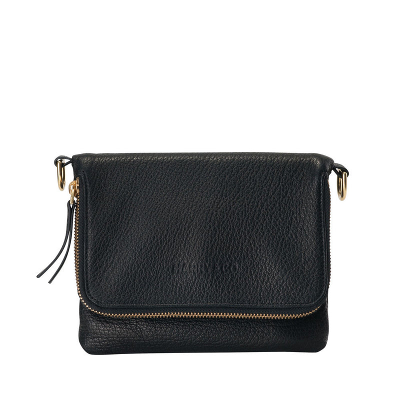 Bobi - classic leather clutch bag in black