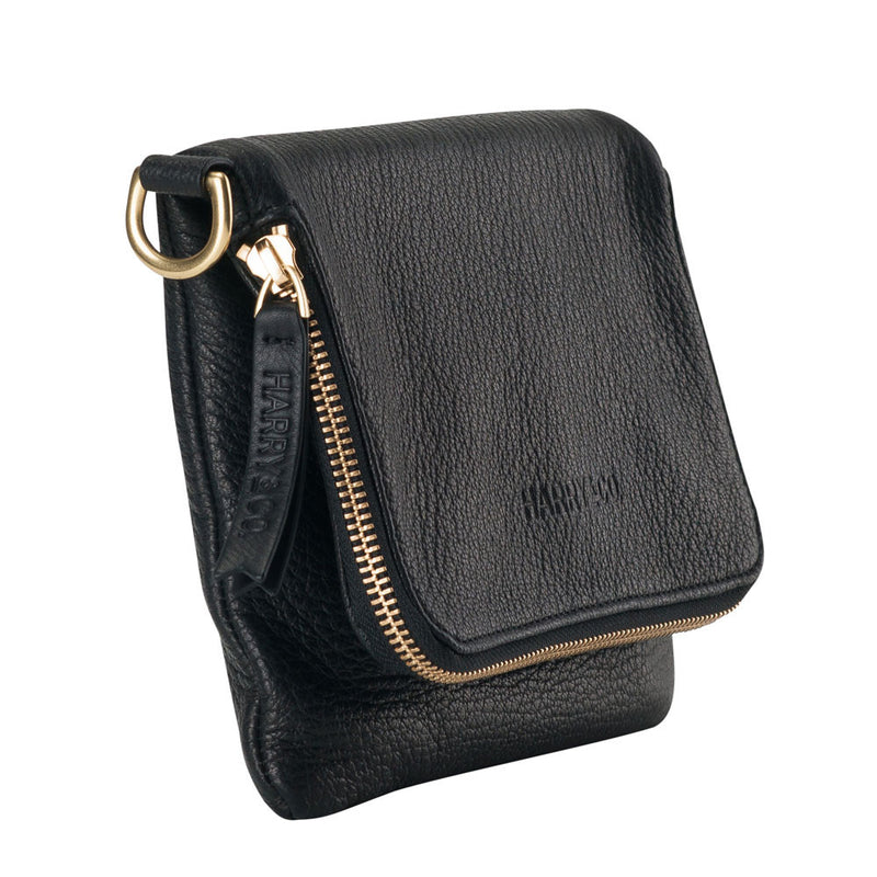 Bobi - classic leather clutch bag in black